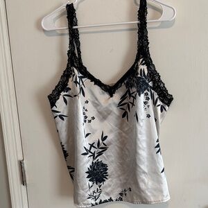 Floral Lace Trim Women's Top